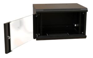 Купить Шкаф коммутационный WRline (WR-TW-0666-GP-RAL9004) настенный 6U 600x600мм пер.дв.стекл 2 бок.пан. направл.под винты 60кг черный 500мм 367мм IP20 сталь - 4D-13233013 из реестра по лучшей цене