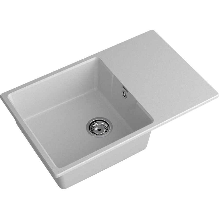 Кухонная мойка GRANFEST URBAN 678L gray 1-чаша+крыло 780*490мм, монтаж: врезной, материал: кварц, цвет: серый — изображение 2