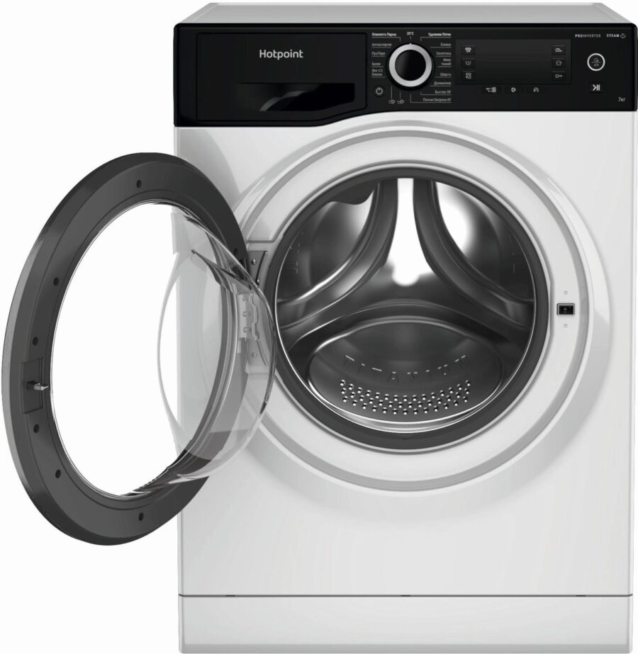 Стиральная машина Hotpoint NSD 7239 ZS VE RU класс: A-30% загр.фронтальная макс.:7кг белый инвертер — изображение 2