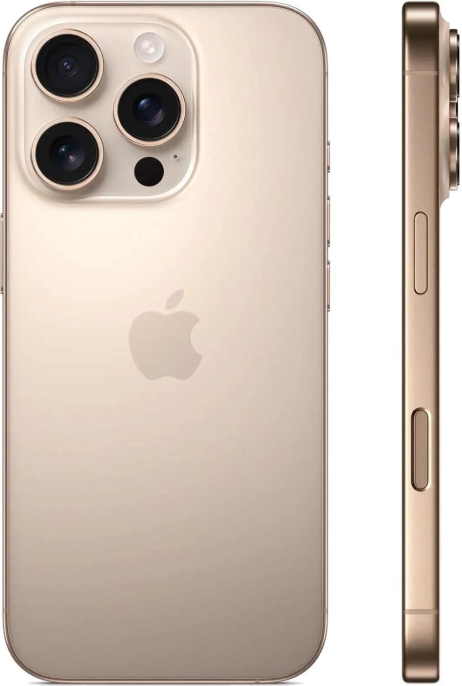 Смартфон Apple A3294 iPhone 16 Pro 128Gb бежевый титан моноблок 3G 4G 2Sim 6.3" 1206x2622 iOS 18 48Mpix 802.11 a/b/g/n/ac/ax/be NFC GPS Protect — изображение 2