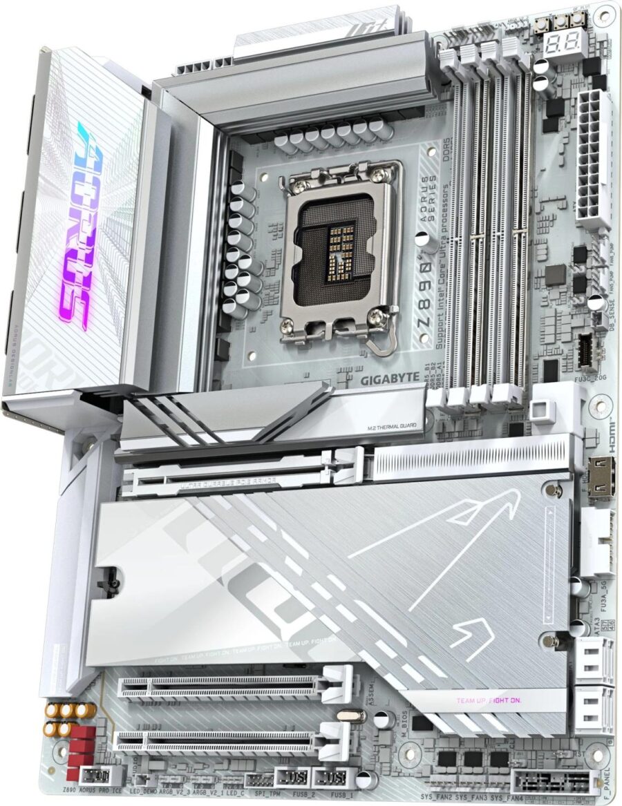Материнская плата Gigabyte Z890 AORUS PRO ICE Soc-1851 Intel Z890 4xDDR5 ATX AC`97 8ch(7.1) 5Gigabit RAID — изображение 3