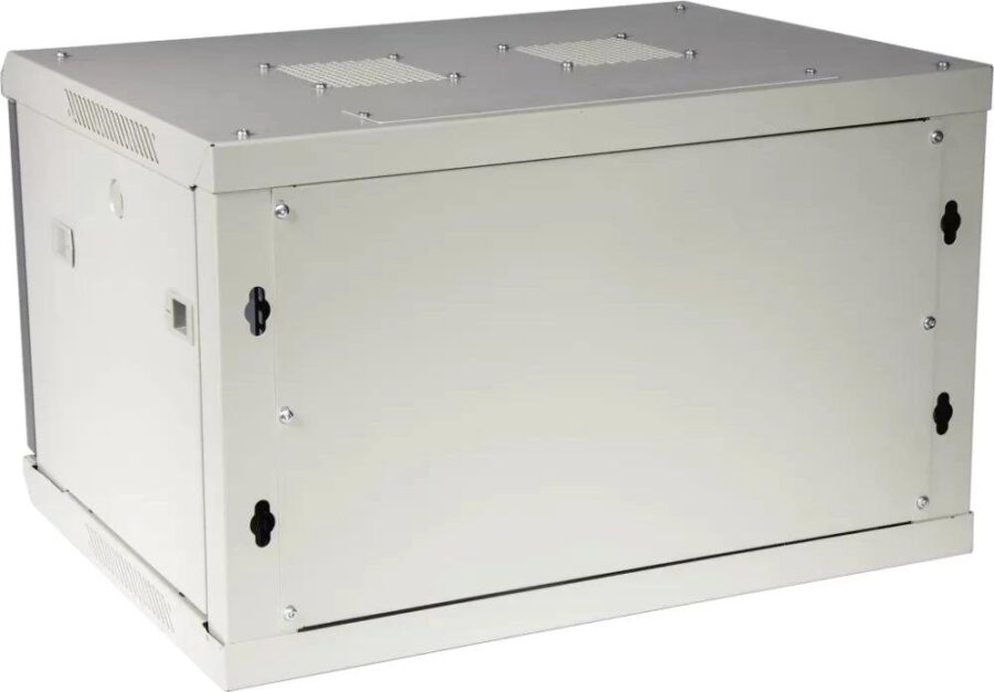 Шкаф коммутационный Lanmaster (TWT-CBWPG-12U-6X6-GY) настенный 12U 600x600мм пер.дв.стекл 60кг серый — изображение 2