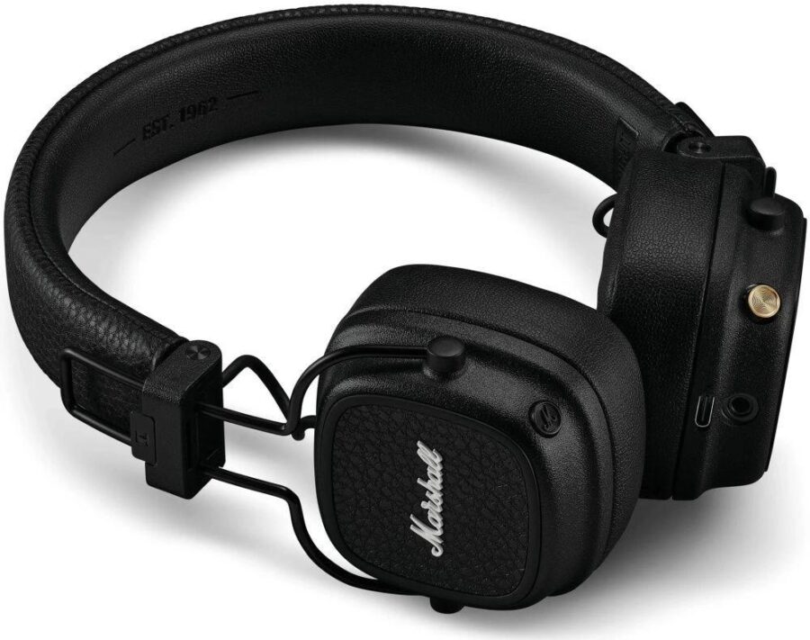 Гарнитура накладные Marshall Major V черный беспроводные bluetooth оголовье (MAJOR V BLACK) — изображение 3