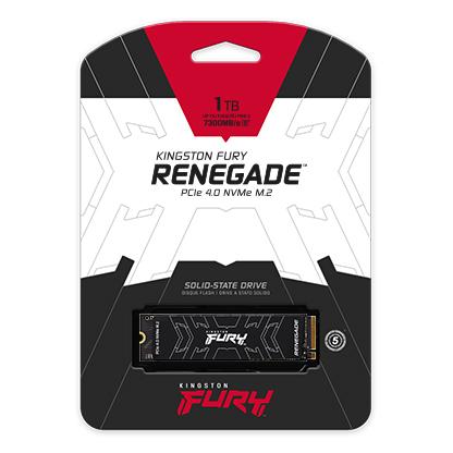Твердотельный накопитель/ Kingston SSD Fury Renegade, 1000GB, M.2(22x80mm), NVMe, PCIe 4.0 x4, 3D TLC, R/W 7300/6000MB/s, IOPs 900 000/1 000 000, DRAM buffer 1024MB, TBW 1000, DWPD 0.55, with Heat Spreader (12 мес) — изображение 3