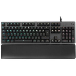 Купить Клавиатура игровая Logitech G513 Carbon Tactile |920-009329| черная, механическая GX Brown, 104 клавиши, RGB подсветка, USB кабель 1,8м, подставка под запястья - 4D-13290009 из реестра по лучшей цене