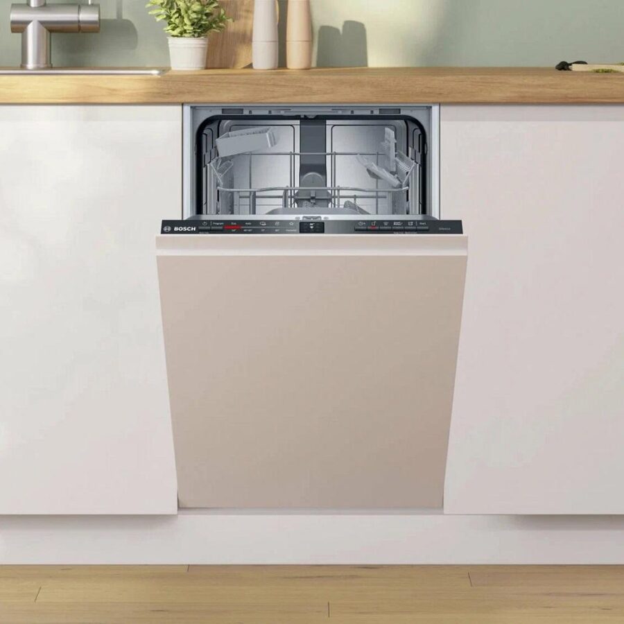 Встраиваемая посудомоечная машина Bosch загрузка на 9 комплектов посуды, электронное управление, 5 программ, 44.8x55x81.5 см, черный цвет, сушка: с теплообменником, индикация на полу: луч, пр-во Польша — изображение 2