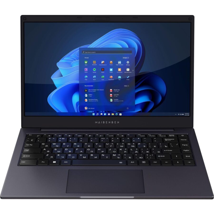 Ноутбук Maibenben Smart S14A-iN10UM 14"(1920x1080 (матовый) IPS)/Intel N-series N100(0.8Ghz)/8192Mb/256PCISSDGb/Int:Intel UHD Graphics/Cam/BT/WiFi/38WHr/war 1y/1.45kg/Dark Blue/Win11Home + Screen 60Hz, 250nits, 16:9