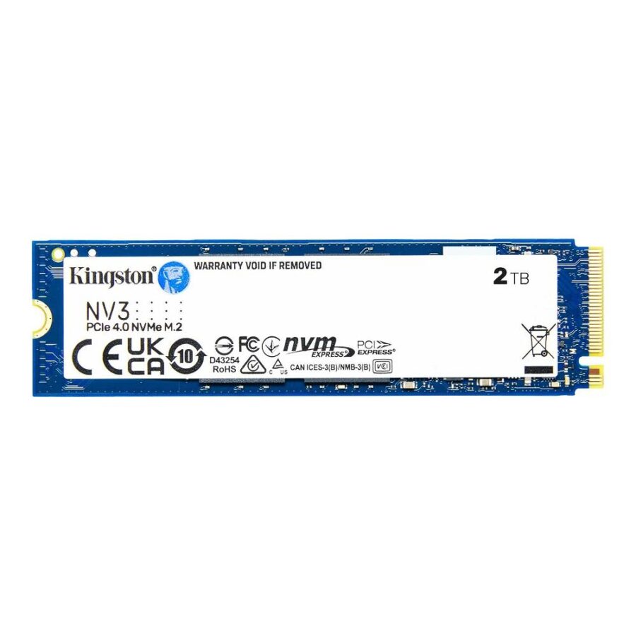 Твердотельный накопитель/ Kingston SSD NV3, 2000GB, M.2(22x80mm), NVMe, PCIe 4.0 x4, 3D TLC, R/W 6000/5000MB/s, TBW 640, DWPD 0.3 (12 мес) — изображение 3