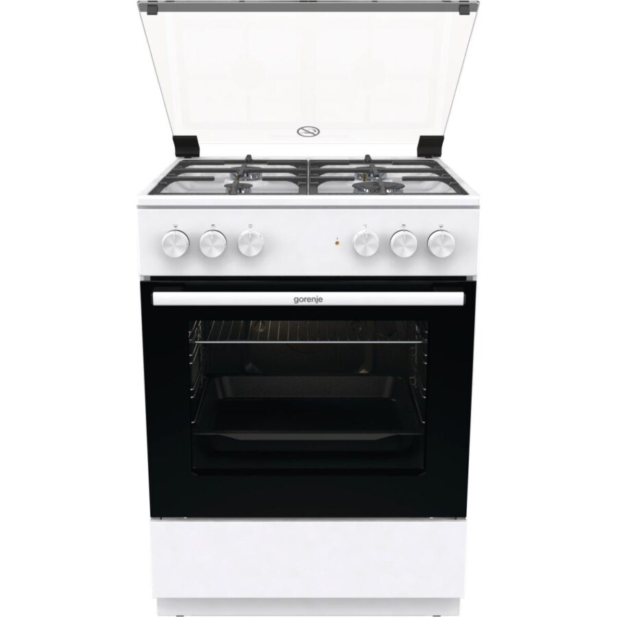 Плита GORENJE/ Тип плиты: комбинированная, Тип варочной поверхности: газовая, Цвет: белый, Гриль: Есть, Ширина, см: 60