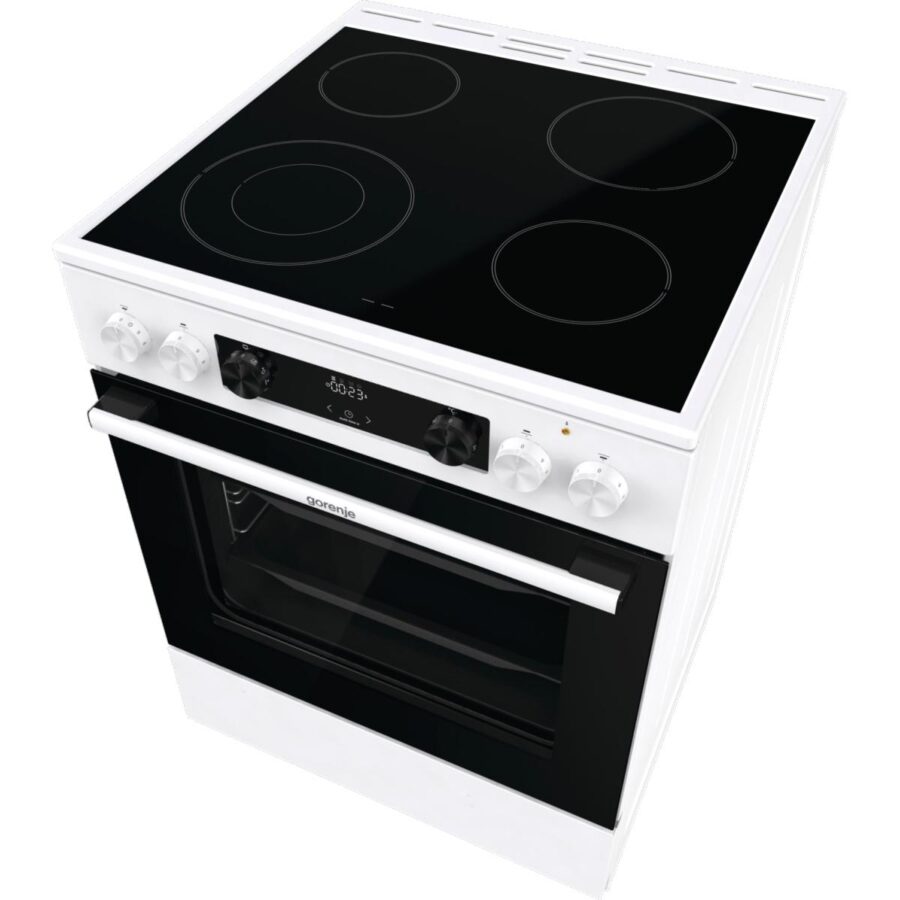 Плита GORENJE/ Тип плиты: электрическая, Тип варочной поверхности: стеклокерамическая, Цвет: белый, Гриль: Есть, Ширина, см: 60 — изображение 3