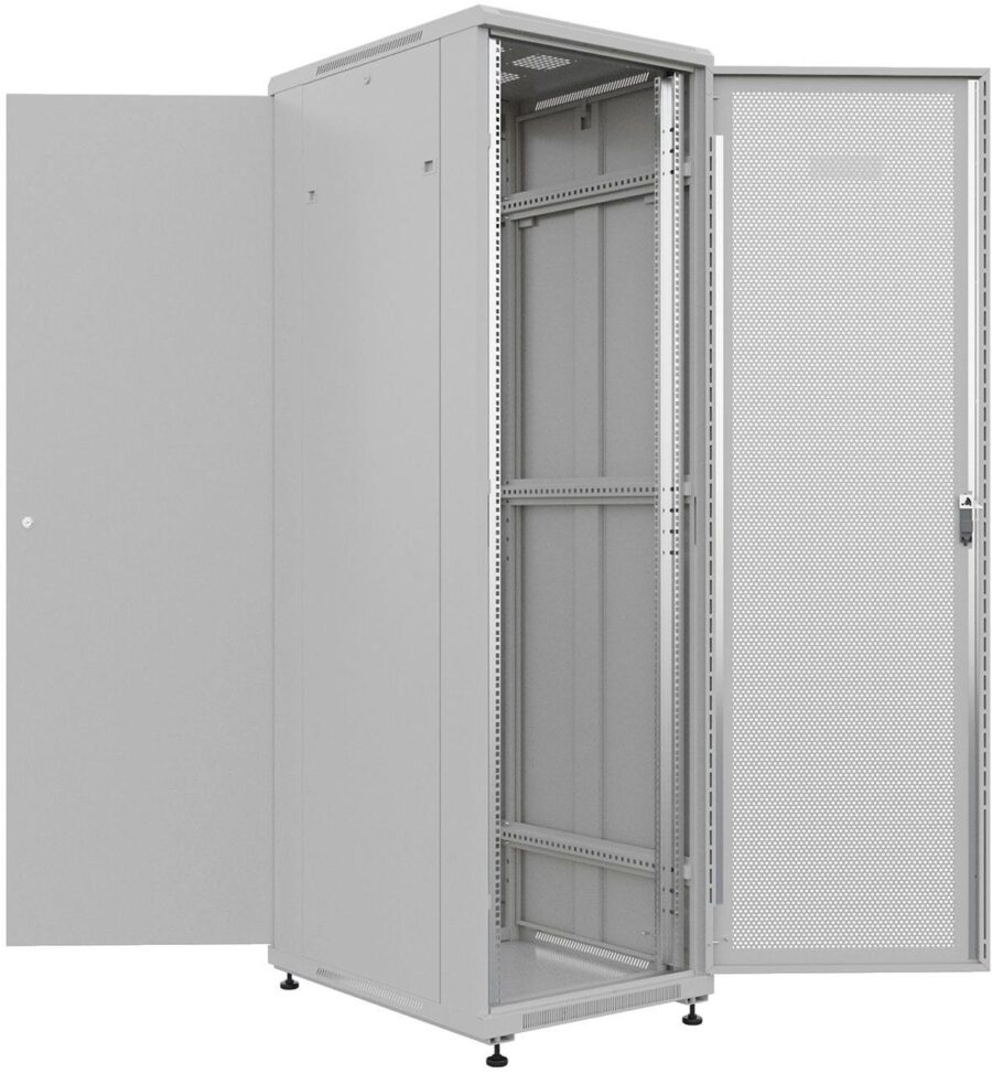 Шкаф серверный NTSS Премиум (NTSS-R22U6080PD) напольный 22U 600x800мм пер.дв.перфор. металл 900кг серый 710мм 54кг 1102мм IP20 сталь — изображение 3
