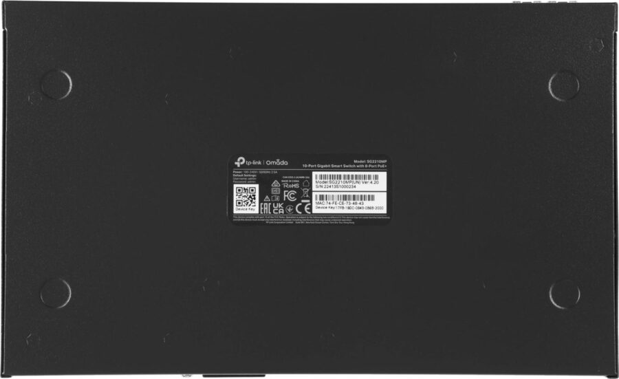 Коммутатор TP-Link SG2210MP (L2+) 8x1Гбит/с 2SFP 8PoE+ 150W управляемый — изображение 4