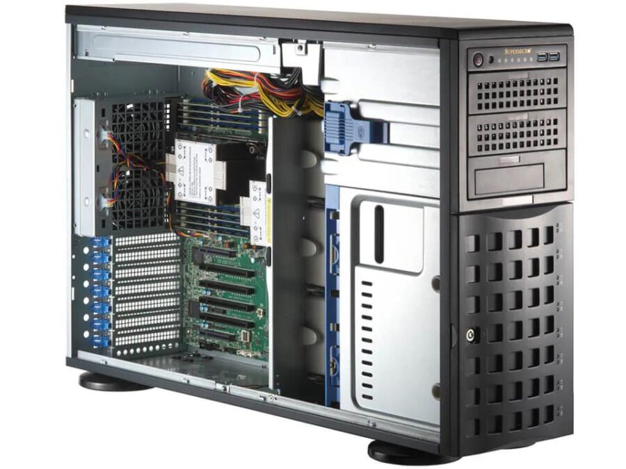 Серверная платформа в сборе/ SYS-741P-TRT (bundle2): 4U, 2 x LGA-4677, 16xDDR5 Up to 4TB, 8x3.5" SATA3/SAS/4*NVME, 2x M.2 NVMe, 6x PCIe, 2x 10GbE port , CSE-PT26L-B, 2x 1200W Power