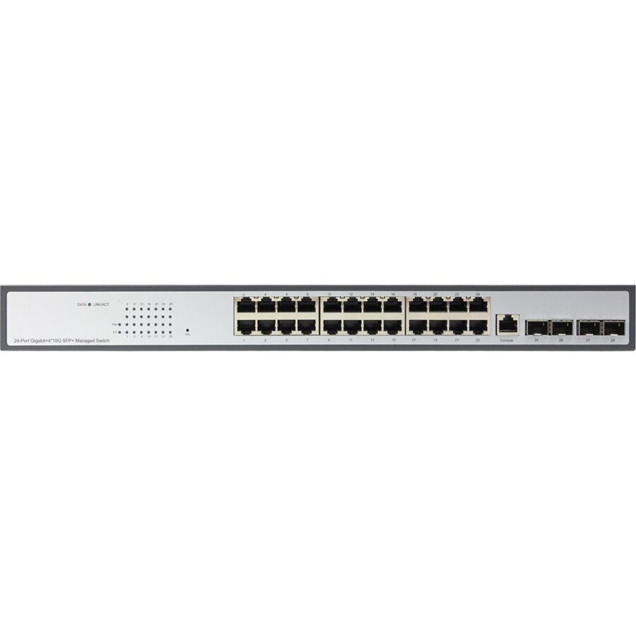 Коммутатор/ Управляемый L3 коммутатор, 24x1000Base-T, 4x10GBase-X SFP+, консольный порт RJ-45, комплект для установки в 19" стойку