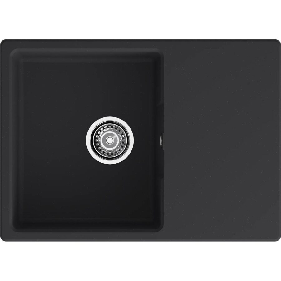 Кухонная мойка GRANFEST URBAN 668L black 1-чаша+крыло 680*490мм, монтаж: врезной, материал: кварц, цвет: черный