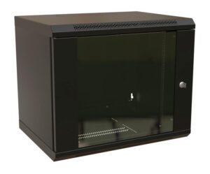 Купить Шкаф коммутационный WRline (WR-TW-1245-GP-RAL9004) настенный 12U 600x450мм пер.дв.стекл 2 бок.пан. направл.под винты 60кг черный 350мм 650мм IP20 сталь - 4D-13232884 из реестра по лучшей цене