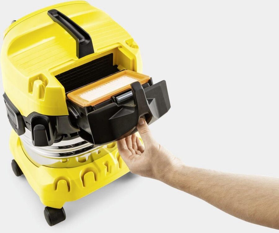 Строительный пылесос Karcher WD 4 S V-20/5/22 1000Вт (уборка: сухая/сбор воды) желтый — изображение 3