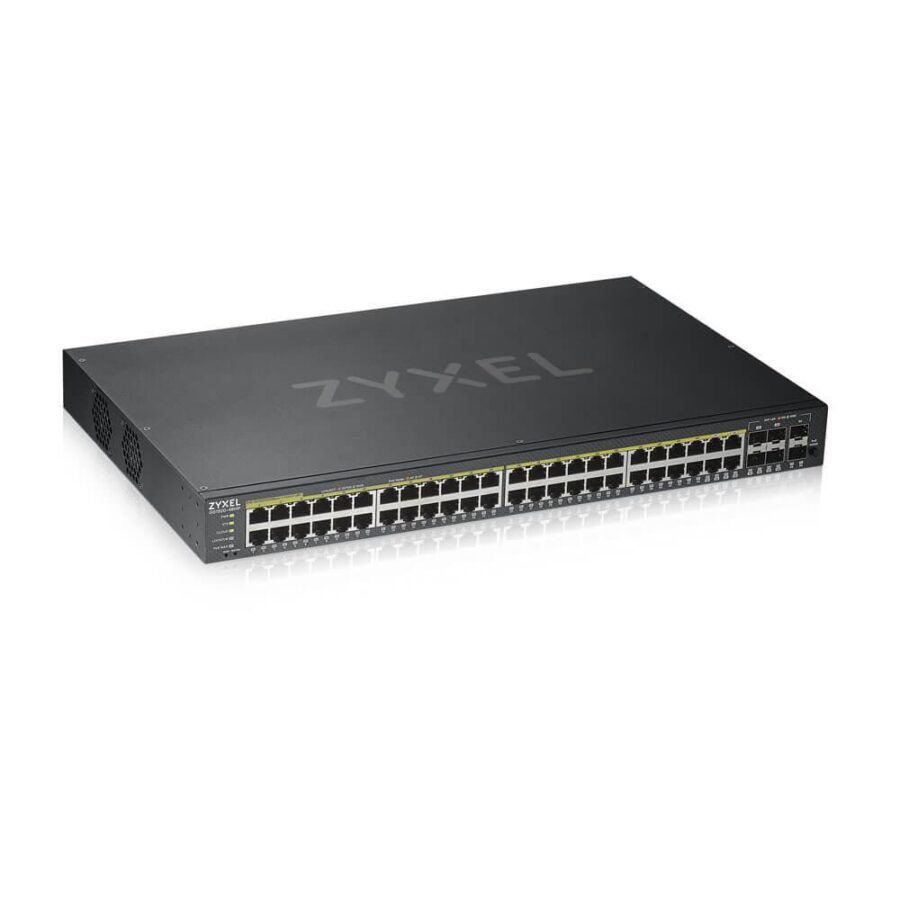 Коммутатор/ ZYXEL GS1920-48HPv2 Hybrid Smart switch PoE+ ZYXEL Nebula Flex, 44xGE PoE+, 4xCombo (SFP/RJ-45 PoE+), 2xSFP, budget PoE 375W, Standalone / cloud management — изображение 2