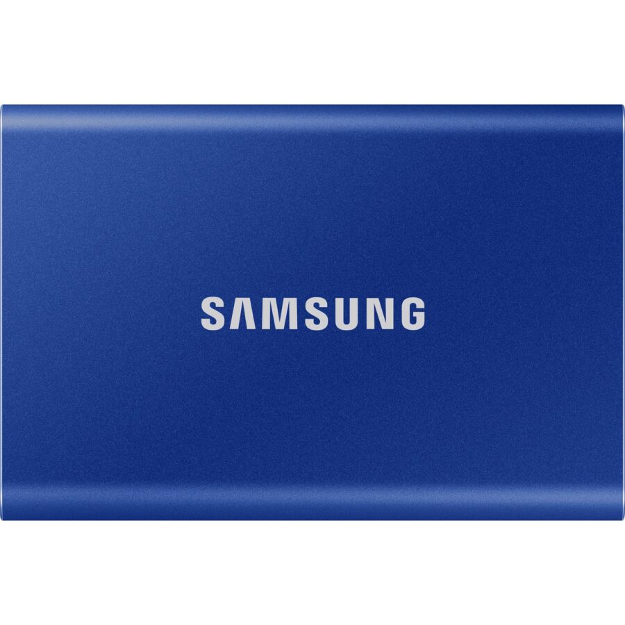Внешние HDD и SSD/ Samsung External SSD T7, 2000GB, Type-C, USB 3.2 Gen2, R/W 1050/1000MB/s, 85x57x8mm, Indigo Blue (12 мес.)