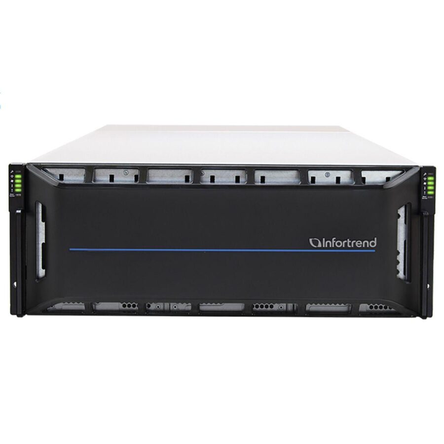Сетевой накопитель Infortrend CS 2060D-J 4U/60bay, scale-out NAS, dual nodes subsystem including 2x4 Core CPU, 128GB (8x16GB), 8x10GbE(SFP+), 4x12Gb/s SAS EXP. Ports, 2x(PSU+FAN), 2x(SuperCap.+flash), 60 x 3.5" drive trays and rackmount kit, scale out to