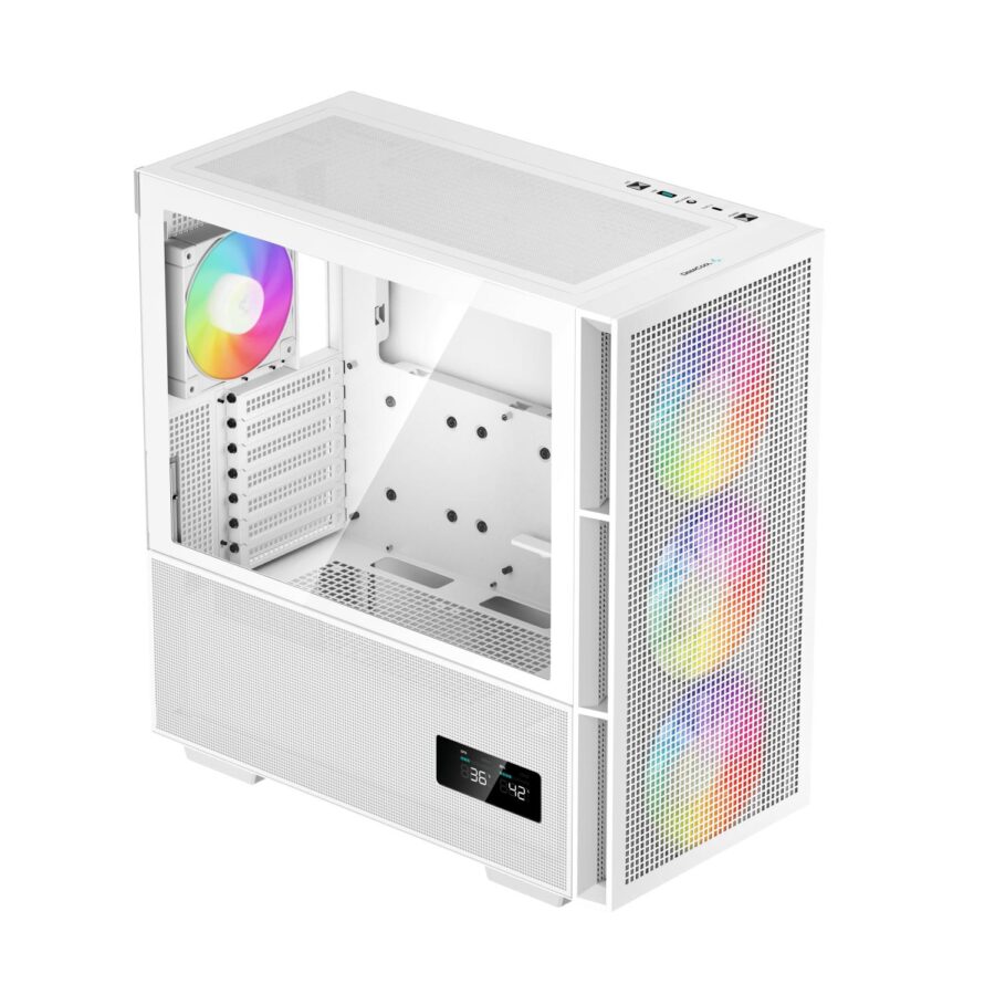 Корпус ПК без блока питания/ Case Deepcool CH560 Digital, 1xUSB3.0, 1xType-C, 3x140ARGB fan, 1x120ARGB fan, E-ATX, Digital display, White — изображение 3