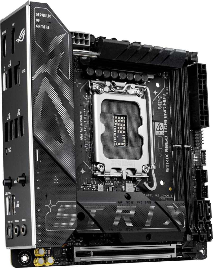 Материнская плата Asus ROG STRIX B860-I GAMING WIFI Soc-1851 Intel B860 2xDDR5 mini-ITX AC`97 8ch(7.1) 2.5Gg RAID+HDMI+DP — изображение 4
