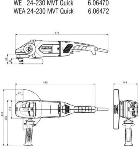 Купить Углошлифовальная машина Metabo WEA 24-230 MVT QUICK 2400Вт 6600об/мин рез.шпин.:M14 d=230мм (606472000) - 4D-15264028 из реестра по лучшей цене
