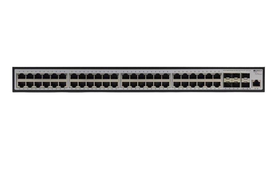 Коммутатор/ Managed L3 Switch 48x1000Base-T PoE, 6x10GBase-X SFP+, PoE Budget 370W, RJ45 Console, 19" w/brackets