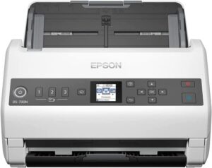 Купить Сканер планшетный/протяжный Epson WorkForce DS-730N (B11B259401/B11B259502) A4 белый - 4D-15718448 из реестра по лучшей цене