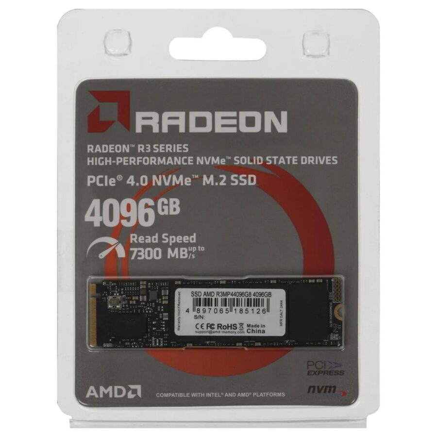 Твердотельный накопитель SSD AMD Radeon M2.2280 4TB R3 Series — изображение 3