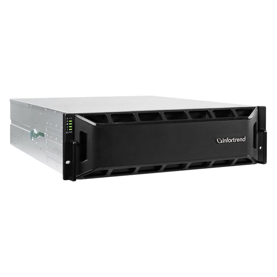 Сетевой накопитель Infortrend GSe 10162-D 3U/16bay, supports NAS, block, object storage and cloud gateway, sing le controller subsystem including 1x12Gb SAS EXP. Port, 4x1G iSCSI ports +1x host board slot(s), 2x4GB, 2x(PSU+FAN Module ), 16xdrive trays and — изображение 2