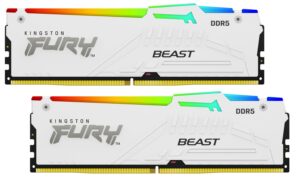 Купить Память оперативная/ Kingston 32GB 5200MT/s DDR5 CL36 DIMM (Kit of 2) FURY Beast White RGB EXPO - 4D-14786330 из реестра по лучшей цене