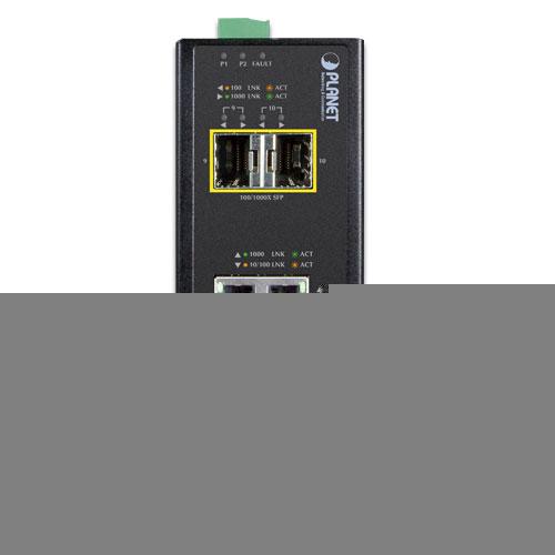 коммутатор/ PLANET IP30 Industrial 8-Port 10/100/1000T + 2-Port 100/1000X SFP Ethernet Switch (-40~75 degrees C) — изображение 2