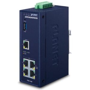 Купить шлюз/ PLANET IVR-100 Industrial 5-Port 10/100/1000T VPN Security Gateway: Dual-WAN Failover and Load Balancing, Cyber Security, SPI Firewall, Content Filtering, DoS Attack Prevention, Port Range Forwarding, SSL VPN and robust hybrid VPN (IPSec/GRE/PPTP/L2 - 4D-13733665 из реестра по лучшей цене