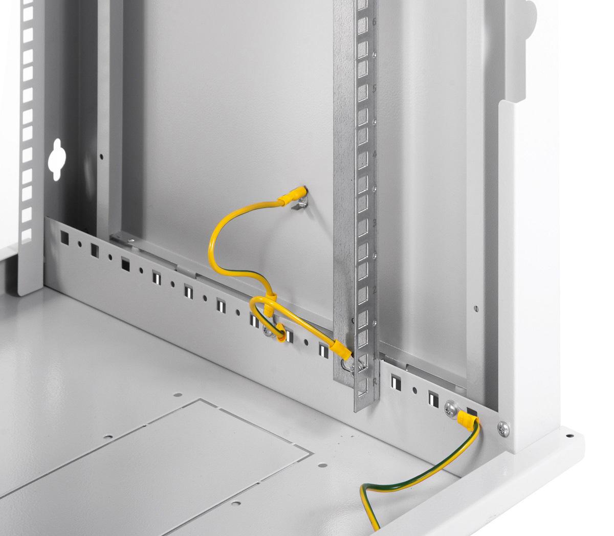 Шкаф коммутационный ЦМО ШРН-Эконом (ШРН-Э-15.500.1) настенный 15U 600x520мм пер.дв.металл направл.под закл.гайки 75кг серый 470мм 22.68кг 180град. 742мм IP20 сталь — изображение 2