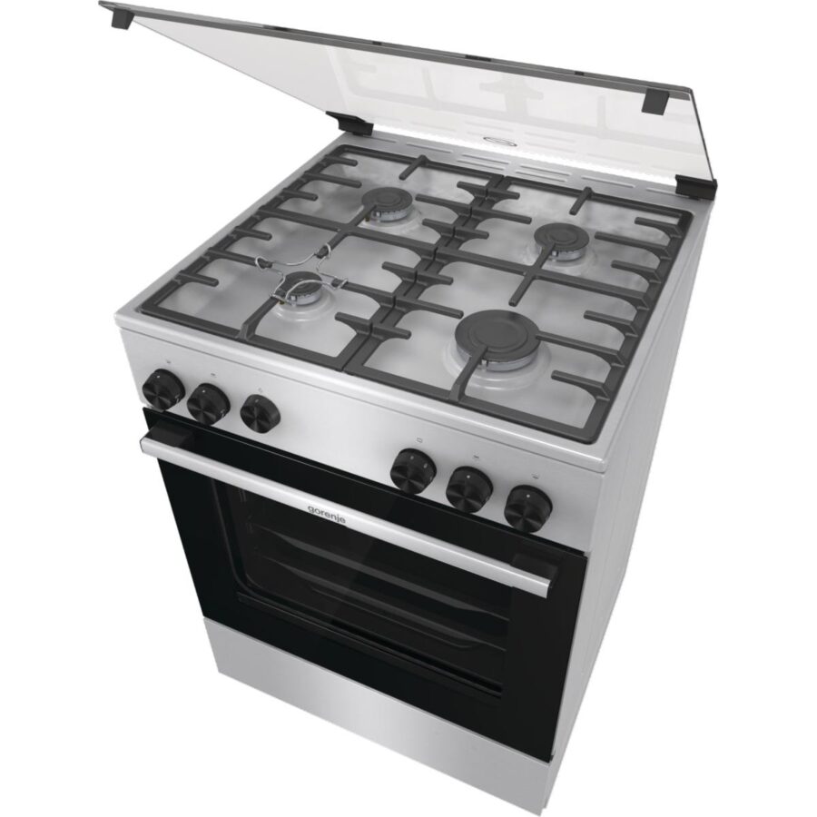 Плита GORENJE/ Тип плиты: газовая, Тип варочной поверхности: газовая, Цвет: нержавеющая сталь, Гриль: Есть, Ширина, см: 60 — изображение 3