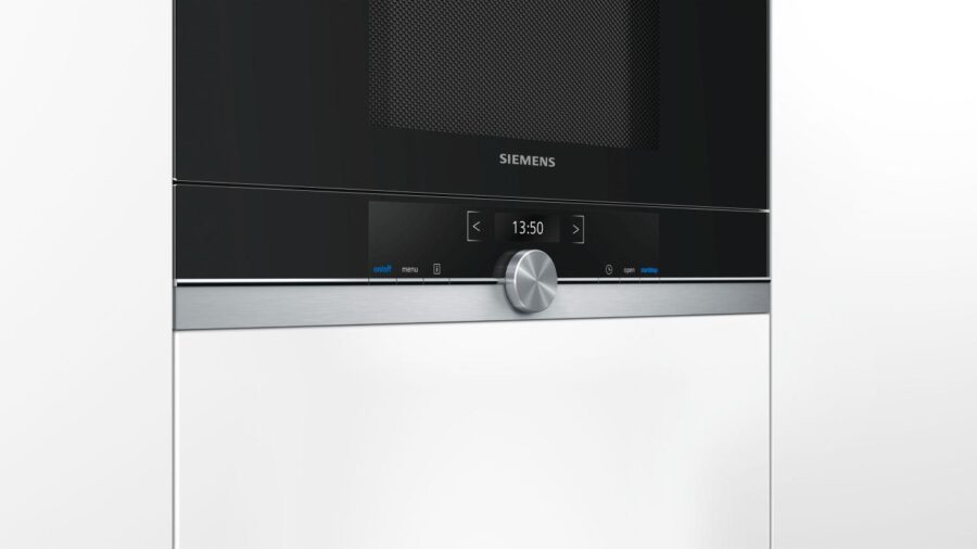 Встраиваемые микроволновые печи SIEMENS/ 900Вт, 5 режимов, 7 программ, 21 л, черный/сталь, петли слева — изображение 3