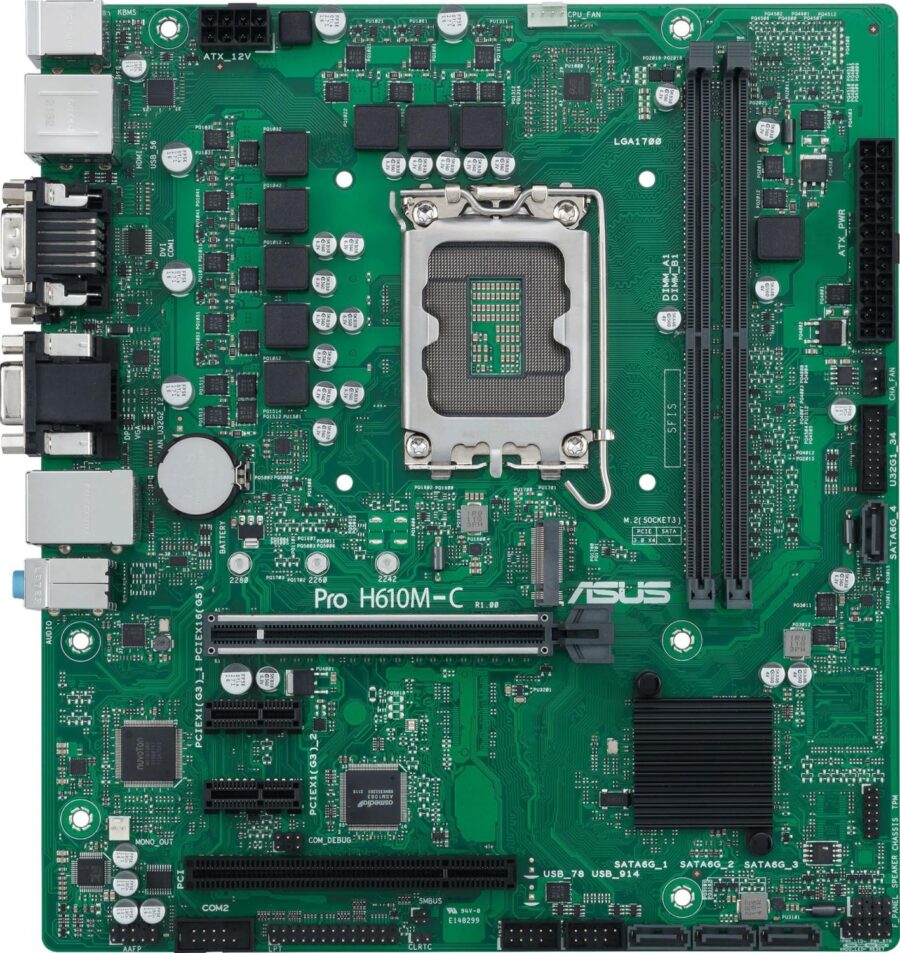 Материнская плата Asus PRO H610M-C-CSM Soc-1700 Intel H610 2xDDR5 mATX AC`97 8ch(7.1) GbLAN+VGA+DVI+HDMI+DP — изображение 2