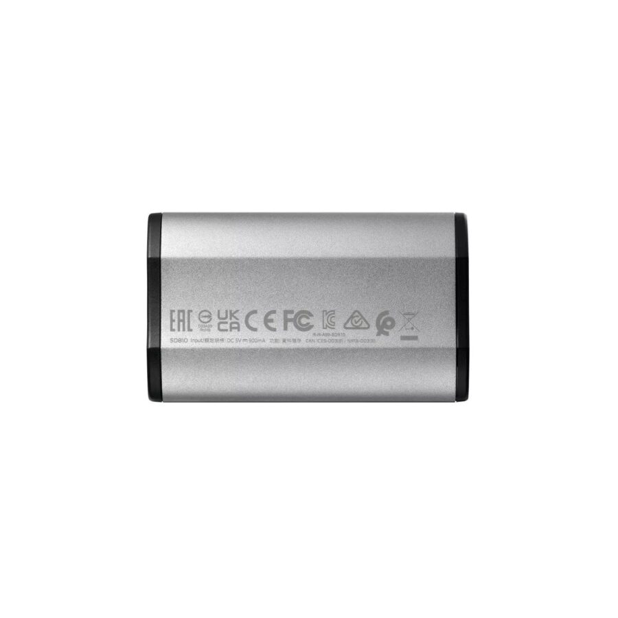 Твердотельный накопитель/ ADATA External SSD SD810, 2000GB, Type-C, USB 3.2 Gen2х2, up to R/W 2000/2000 MB/s, 72.7x44x12.2mm, Silver (5 лет) — изображение 2
