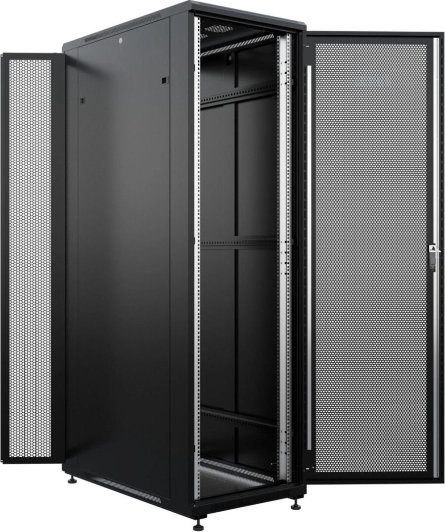 Шкаф серверный NTSS Премиум (NTSS-R42U80100PD/PDD-BL) напольный 42U 800x1000мм пер.дв.перфор. металл 900кг серый 910мм 160кг 1987мм IP20 сталь — изображение 4