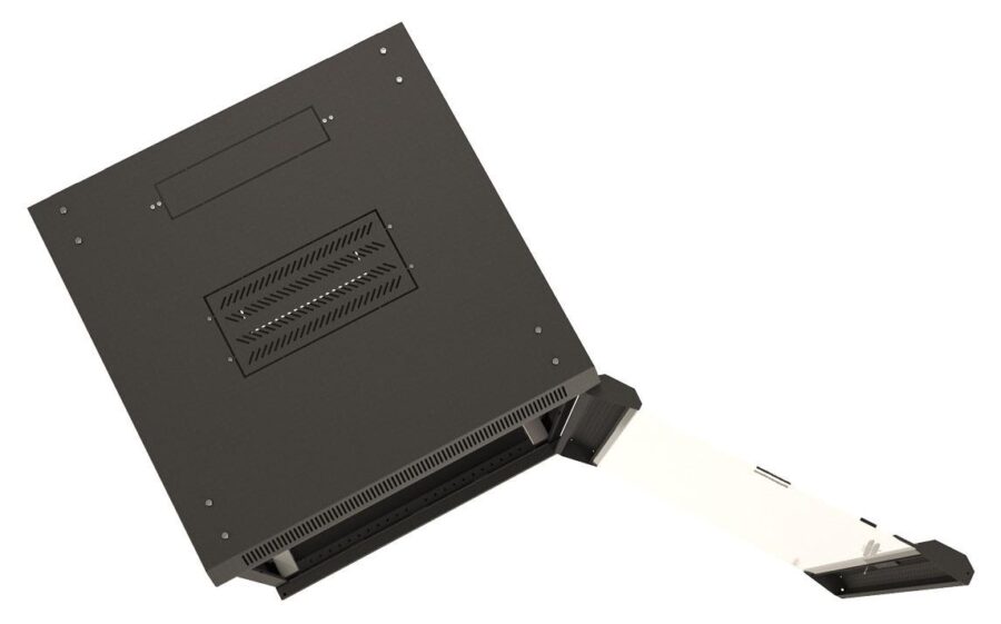 Шкаф коммутационный Hyperline (TWB-FC-1866-GP-RAL9004) настенный 18U 600x600мм пер.дв.стекл 60кг черный 920мм IP20 сталь — изображение 4
