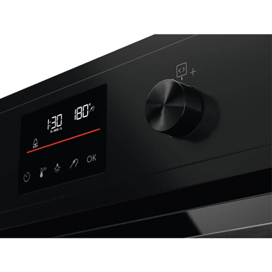 Встраиваемые электрические духовки ELECTROLUX/ Электрический духовой шкаф  с конвекцией, приготовление на пару, объем 72 л, автопрограммы, очистка пиролитическая, 3 стекла в дверце, направляющие проволочные + телескопические (1 уровень), термощуп — изображение 3