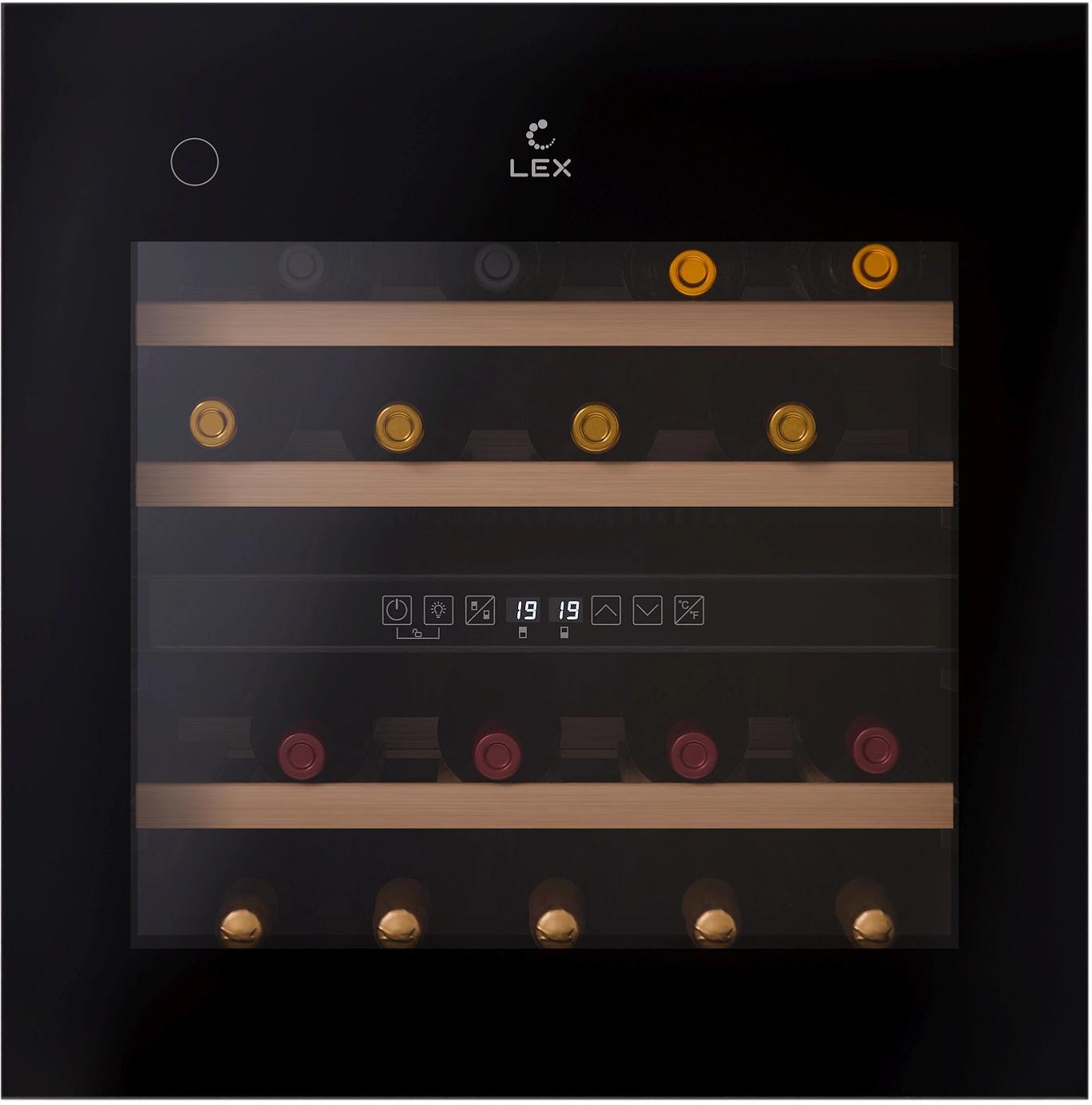 Винный шкаф Lex LWD6036BL dual zone PP 1-нокамерн. черный (CHAT500008) — изображение 3