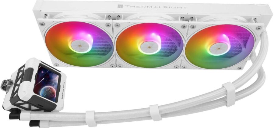 Система водяного охлаждения Thermalright Frozen Warframe 360 ARGB Soc-AM5/AM4/1200/1700/1851 белый 4-pin 29.8dB Al LCD Ret (F-WFRAME-360-WH-ARGB) — изображение 4