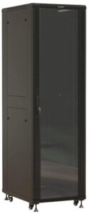 Купить Шкаф серверный Hyperline TTBR-4268-AS-RAL9004 напольный 42U 600x800мм пер.дв.стекл задн.дв.перфор. 4 бок.пан. 1000кг черный 710мм 117.1кг 2055мм IP20 сталь - 4D-14221070 из реестра по лучшей цене
