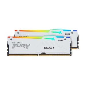Купить Память оперативная/ Kingston 32GB 5200MT/s DDR5 CL40 DIMM (Kit of 2) FURY Beast White RGB XMP - 4D-14786318 из реестра по лучшей цене