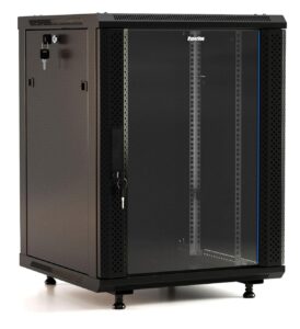 Купить Шкаф коммутационный Hyperline (TWB-FC-2266-GP-RAL9004) настенный 22U 600x600мм пер.дв.стекл 60кг черный 180град. 1098мм IP20 сталь - 4D-12790854 из реестра по лучшей цене