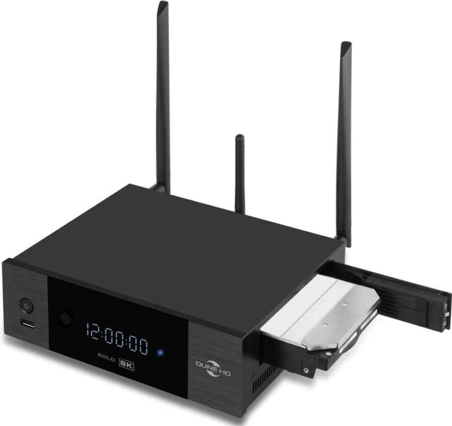 Медиаплеер/ Mediaplayer Dune HD Solo 8K: 8K/60 Hz/Dolby Vision/HDR10+/HDR, CPU Amlogic S9284-K/J, RAM 8 Gb, Flash 64 Gb, 3xUSB3.0,  1xUSB2.0, HDD SATA 3.5", LAN 1000Mb/s, WiFi 802.11ax, BT 5.2, HDMI 2.1a, S/PDIF, Audio Out RCA, BT+Voice Remote Control, An — изображение 4