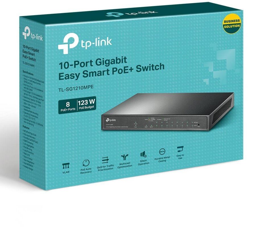 Коммутатор TP-Link TL-SG1210MPE (L2) 10x1Гбит/с 1xКомбо(1000BASE-T/SFP) 8PoE+ 123W настраиваемый — изображение 4