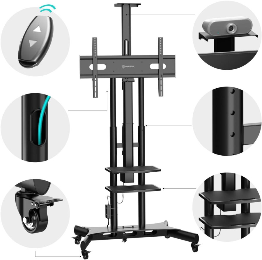 Подставка для телевизора Onkron TS1881 Elift черный 50"-86" макс.90кг напольный наклон — изображение 3